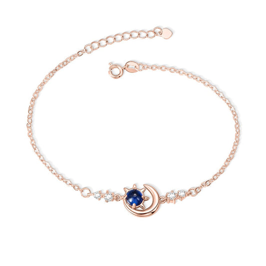Stars & Moon Birthstone Anklet