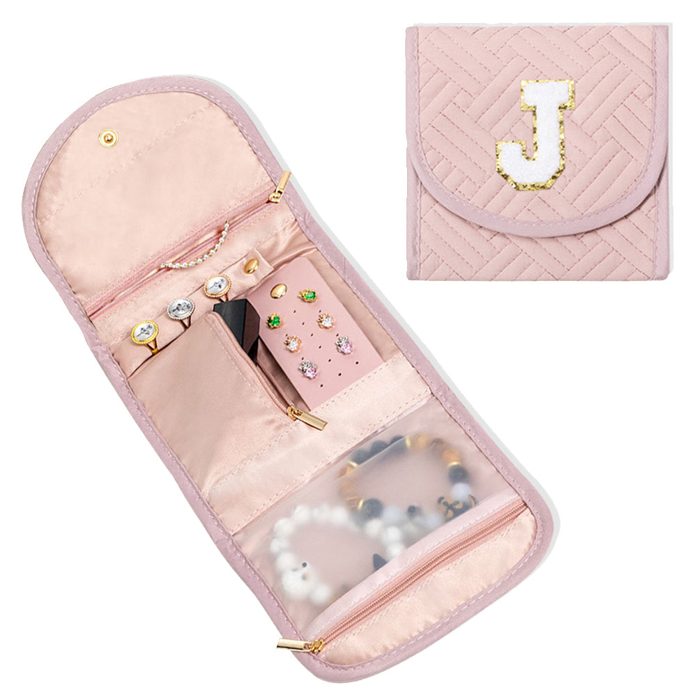 Personalized Initial Foldable Travel Jewelry Case