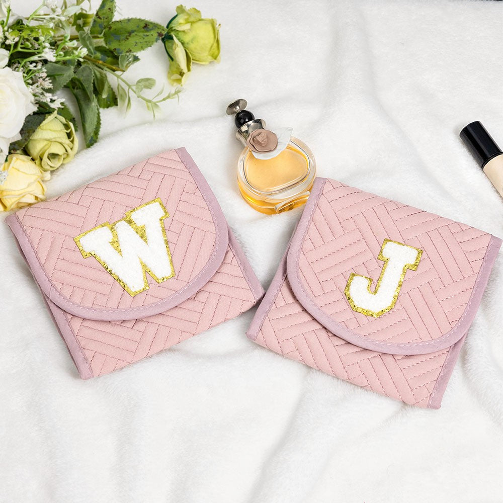 Personalized Initial Foldable Travel Jewelry Case