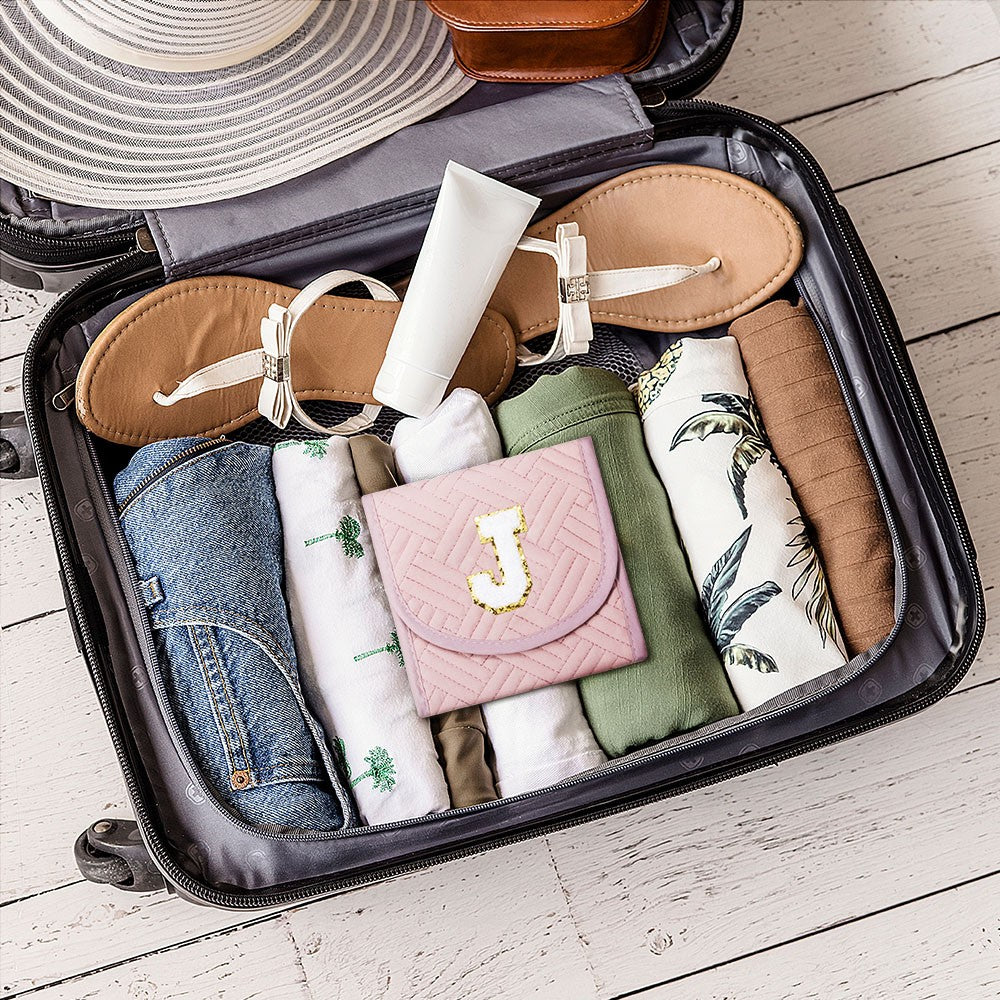 Personalized Initial Foldable Travel Jewelry Case
