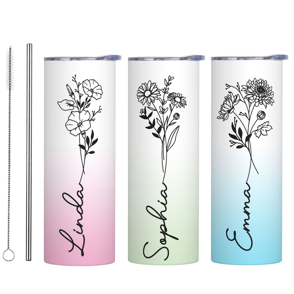 Personalized Travel Tumbler with Straw & Lid