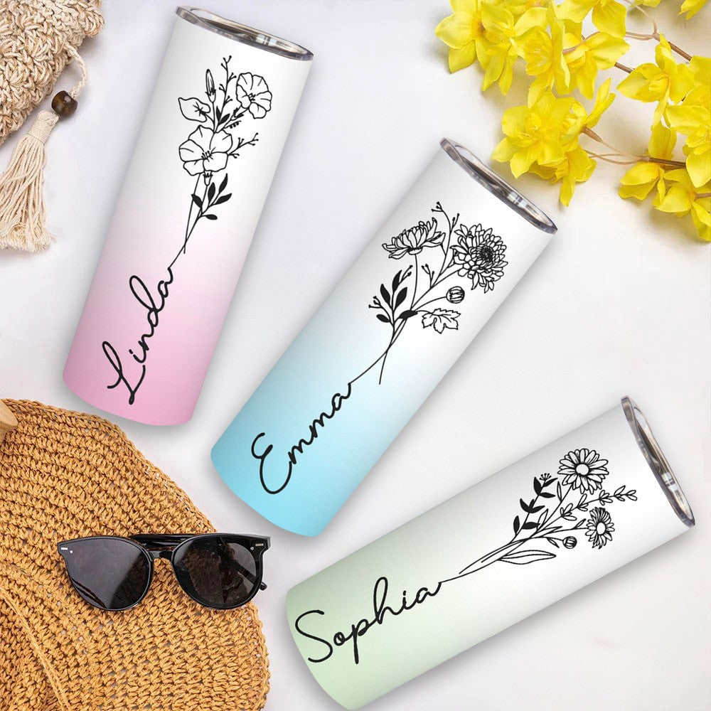 Personalized Travel Tumbler with Straw & Lid