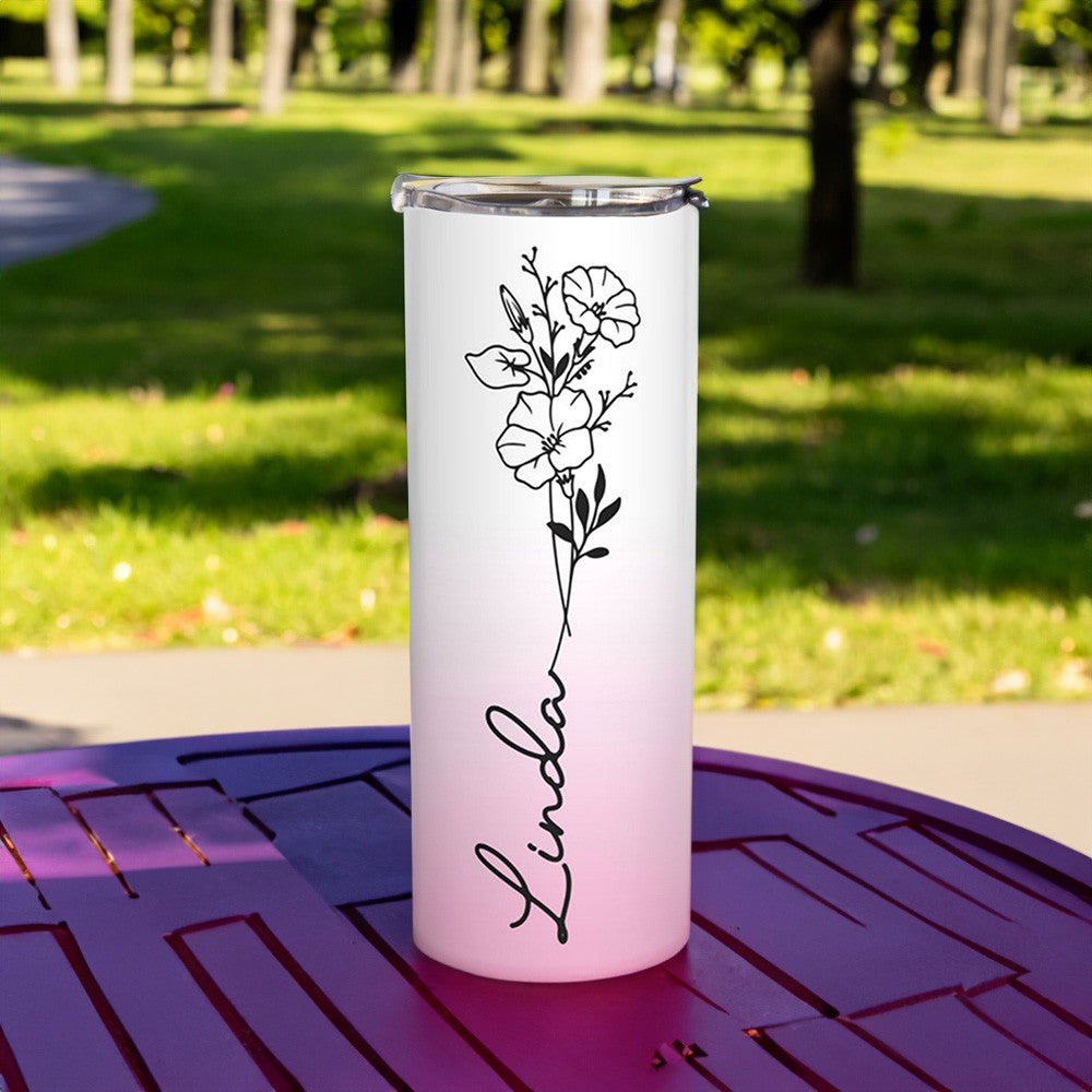 Personalized Travel Tumbler with Straw & Lid