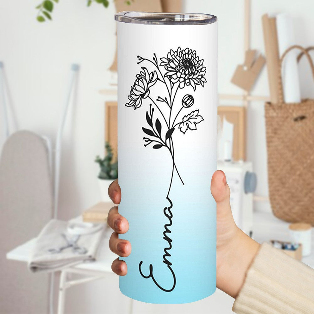 Personalized Travel Tumbler with Straw & Lid