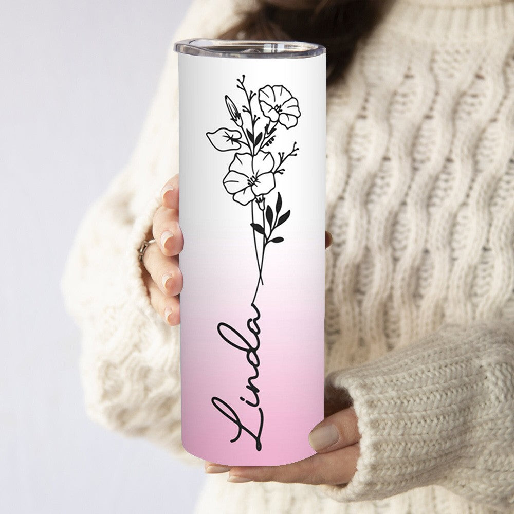 Personalized Travel Tumbler with Straw & Lid