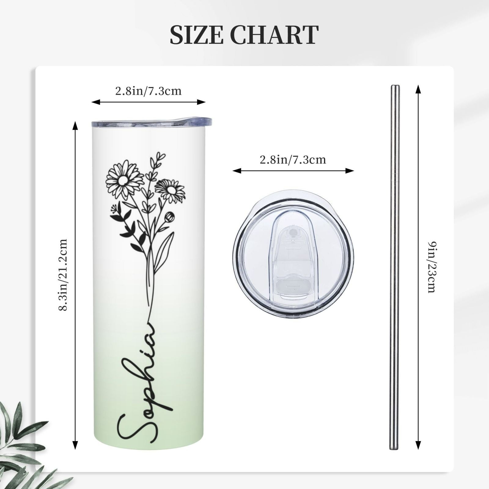 Personalized Travel Tumbler with Straw & Lid