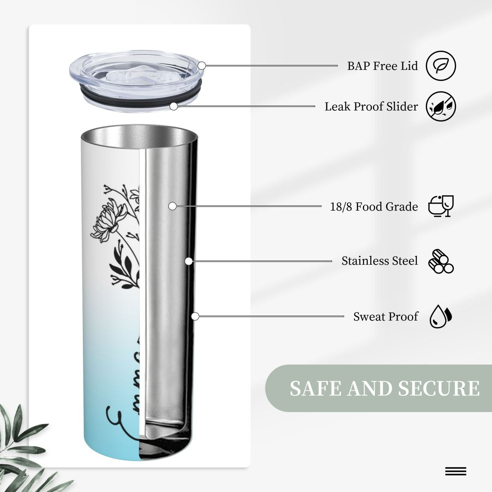 Personalized Travel Tumbler with Straw & Lid