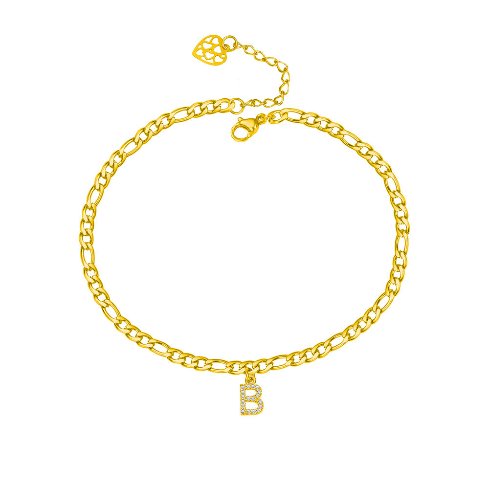 High Class Personalized Initial Anklet