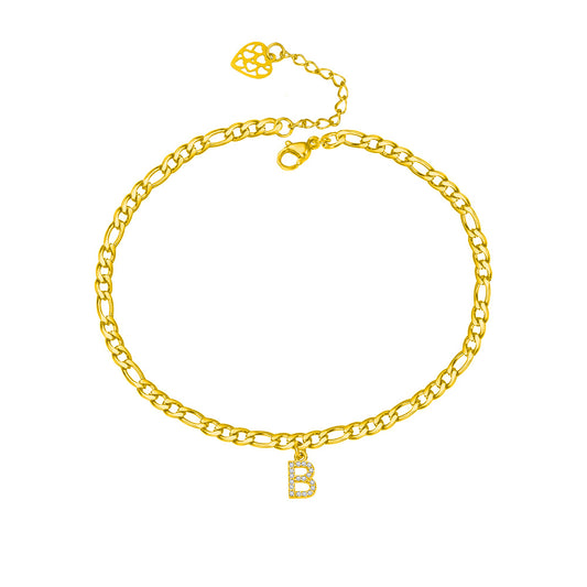 High Class Personalized Initial Anklet